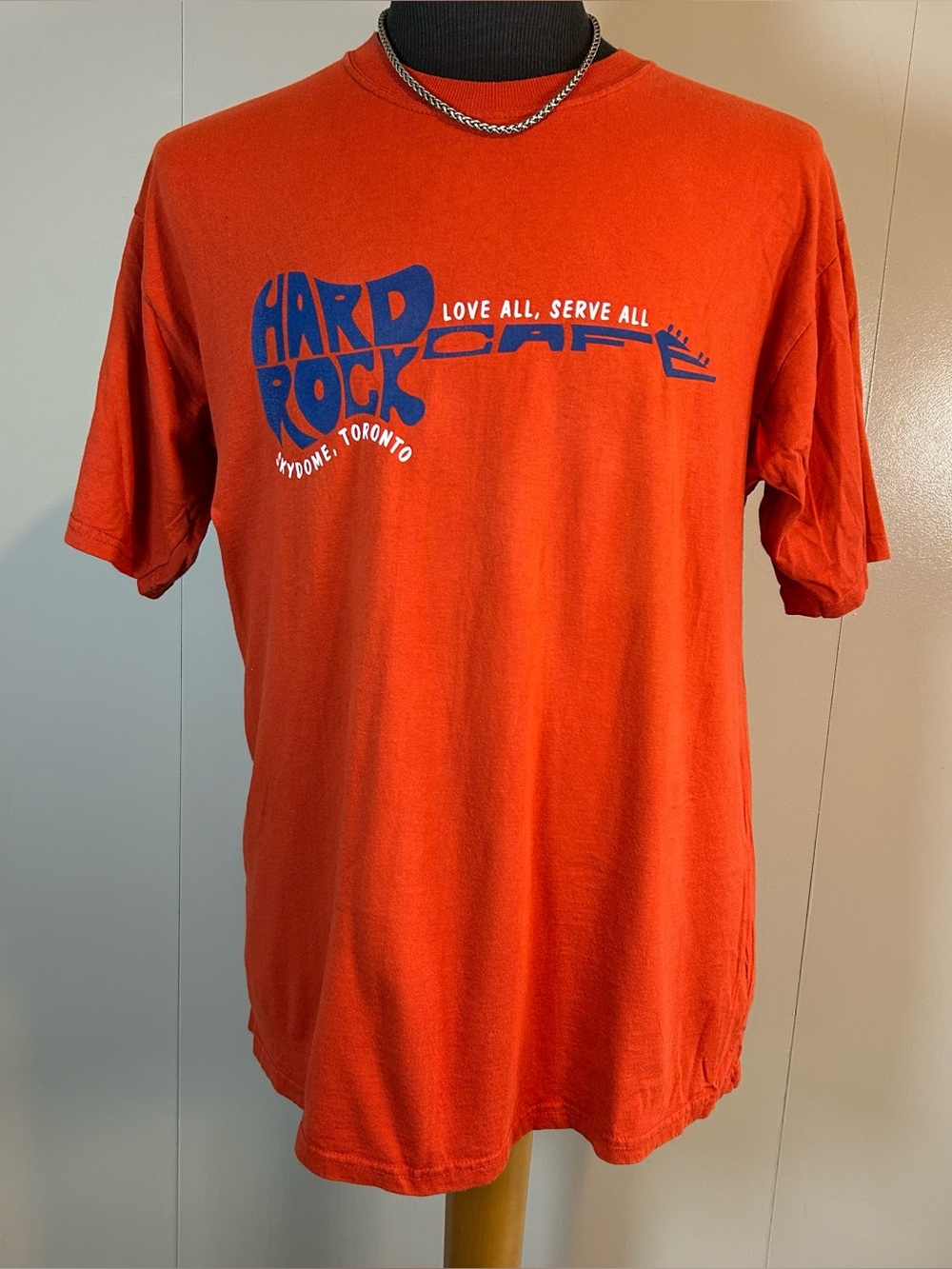 Hard Rock Cafe Size Large Guitar Toronto Orange Graphic T-shirt